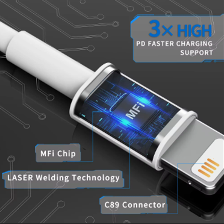 3Ft 6Ft 2.1A 20W USB Fast Charger Cable for iPhone 14 13 12 11 8 7 6 Pro Max